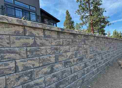 retaing wall in front of house